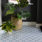 Floor Pops ALFAMA BLUE Peel and Stick Vinyl Floor Tiles 30.48cm x 30.48cm