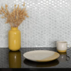 In Home HEXAGON MARBLE GREY 3D Epoxy Splashback Tile Stickers 25.4cm x 25.4cm