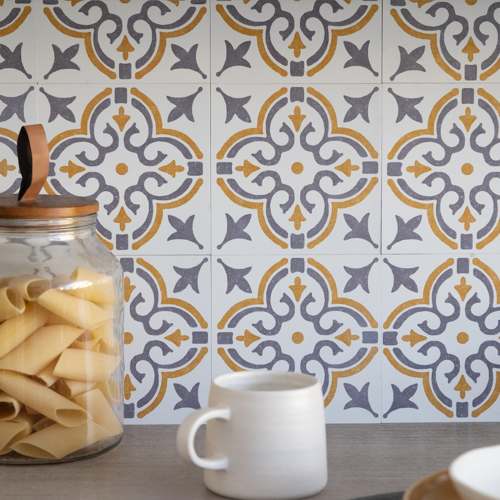 JAMILA GOLD 500PX (15) Dc fix JAMILA GOLD Self-Adhesive Vinyl Wall Tiles 15.25cm(W) 15.25cm(H) 1.2mm(D)