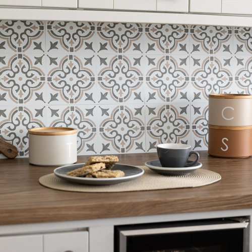 JAMILA NATURAL 500PX (10) Dc fix JAMILA NATURAL Self-Adhesive Vinyl Wall Tiles 15.25cm(W) 15.25cm(H) 1.2mm(D)