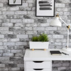 Nu Wallpaper LONDON BRICK GREY Peel and Stick Wallpaper 52.07cm x 5.49m
