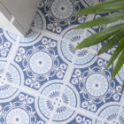 Floor Pops EZRA BLUE Peel and Stick Vinyl Floor Tiles 30.48cm x 30.48cm