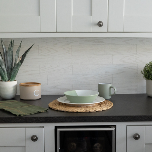 WOODEN PANEL WHITE WASH (1) Wall Pops WOODEN PANEL WHITE WASH Self-Adhesive Premium Vinyl Wall Tiles 26.67cm x 26.67cm