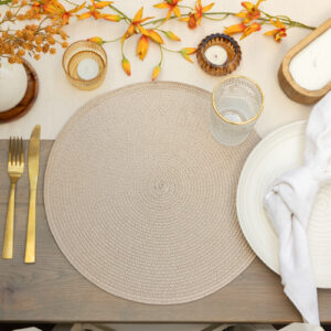 Dc fix HAZEL Eco-line Wipe Clean Round Weave Placemats 37cm(dia)