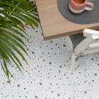Floor Pops TERRAZZO WHITE Peel and Stick Vinyl Floor Tiles 30.48cm(W) 30.48cm(H) 1.5mm(D)